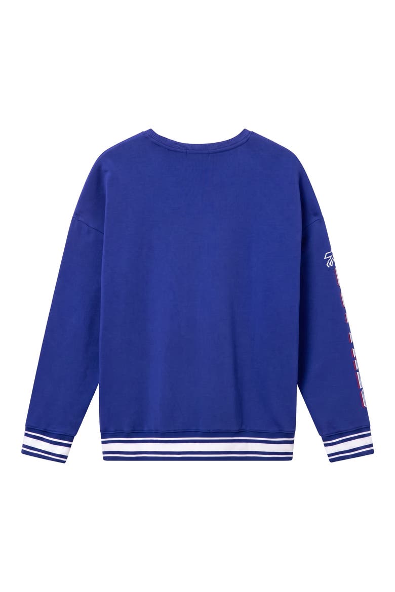 Buffalo Bills Oversize Striped Rib Fleece Crewneck Sweatshirt, Alternate, color, LIBERTY