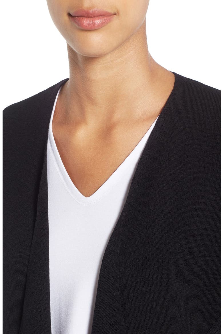 Angled Front Shaped Cardigan, Alternate, color, BLACK