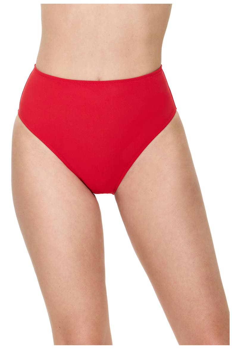 Modern Muse High Waist Bikini Bottom, Main, color, Red