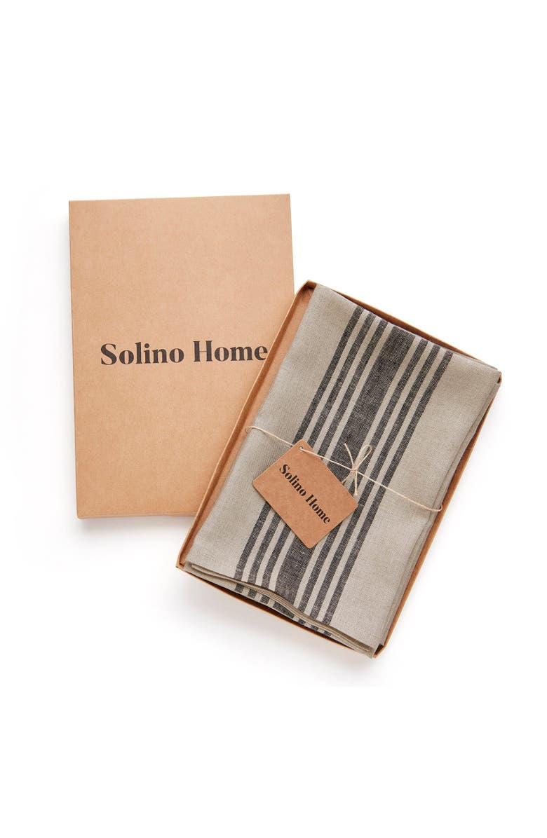 Solino Home Linen Dinner Napkins - Farmhouse, 20" x 20", Alternate, color, Black And Natural