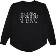 Sweet Wink Glow In The Dark Silly Skelly Halloween Women's Sweatshirt