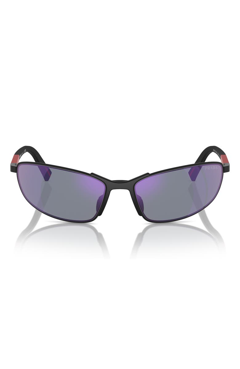 Prada Linea Rossa 60mm Oval Sunglasses, Main, color, 