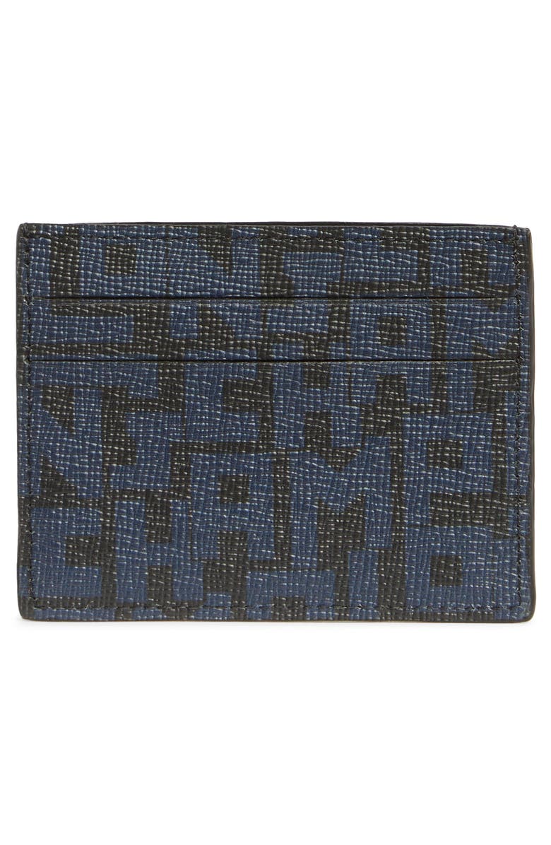 Longchamp Logo Print Cardholder, Alternate, color, Black/ Navy