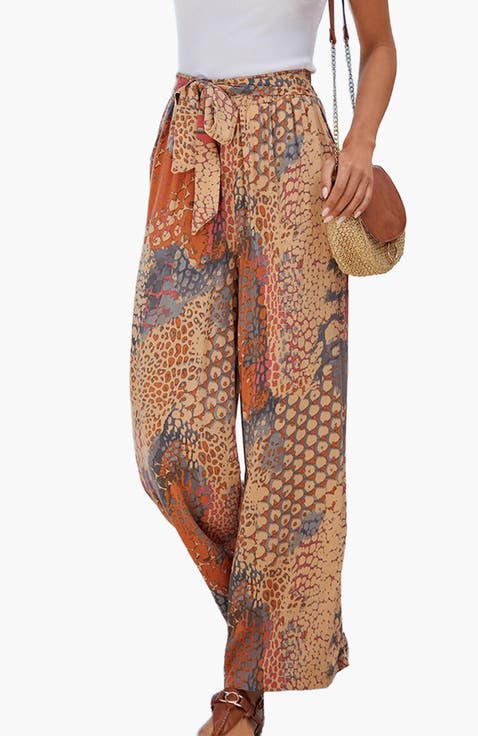Printed Wide Leg Pants