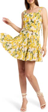 En Saison Blanca Lemon Print Cotton Dress