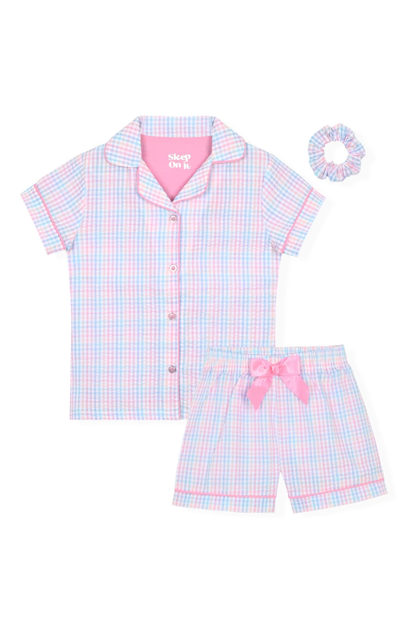SLEEP ON IT Kids' Two-Piece Short Pajamas & Scrunchie Set