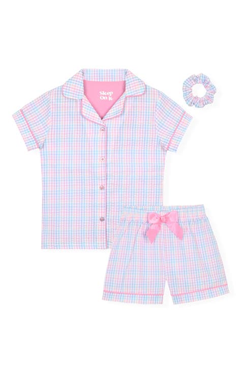 Kids' Two-Piece Short Pajamas & Scrunchie Set (Big Kid)