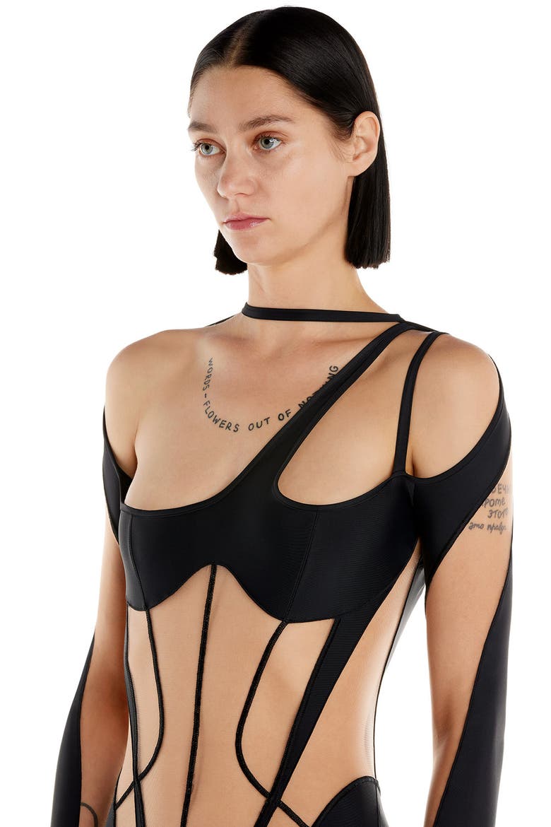 Iconic Illusion Mesh Catsuit, Alternate, color, 19991 BLACK NUDE 01