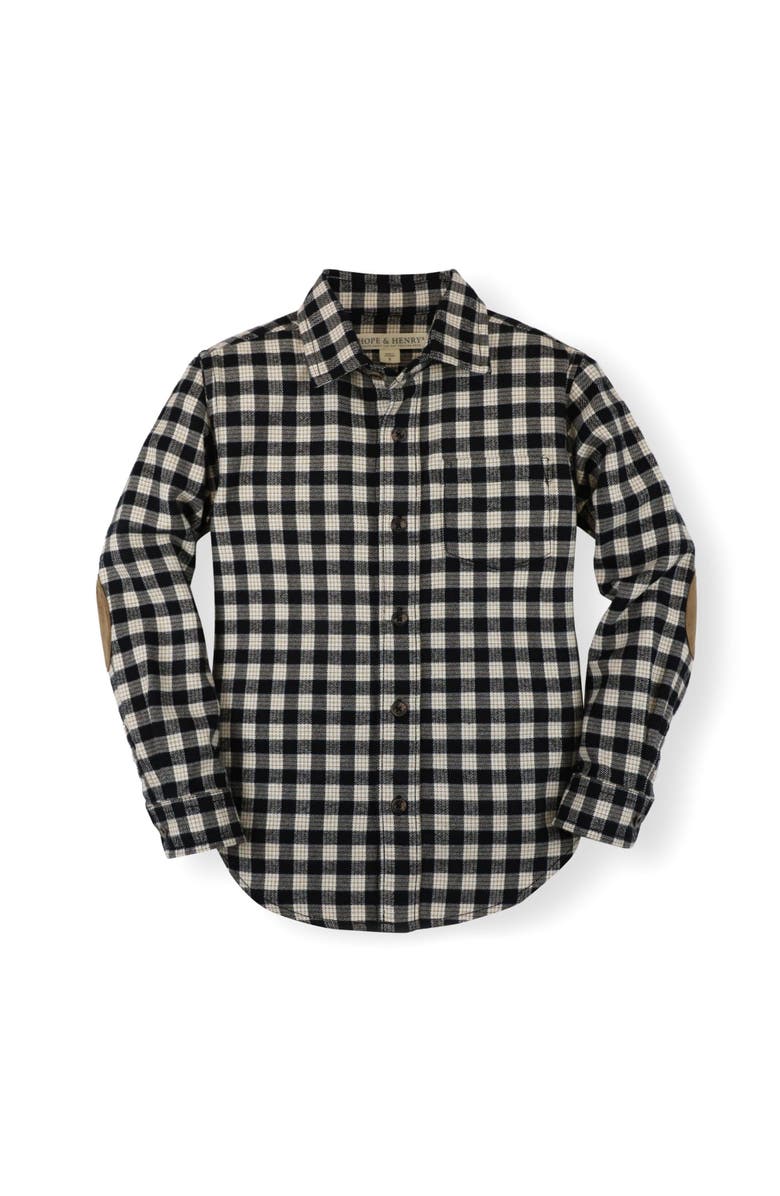Hope & Henry Boys' Organic Flannel Shirt with Elbow Patches, Kids, Main, color, 
