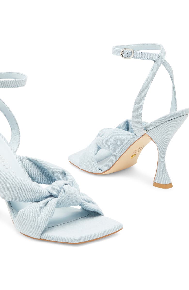 Stuart Weitzman Playa Ankle Strap 100 Knot Sandal, Alternate, color, Light Blue