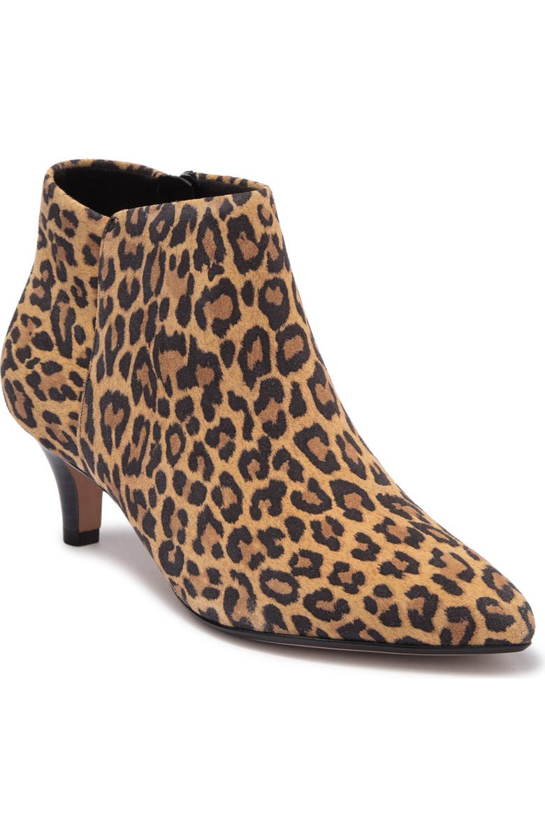 Clarks<sup>®</sup> Linvale Sea Leopard Print Bootie, Main, color,