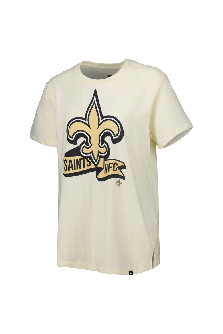 Women's New Era Cream New Orleans Saints Chrome Sideline T-Shirt, Alternate, color, Cream