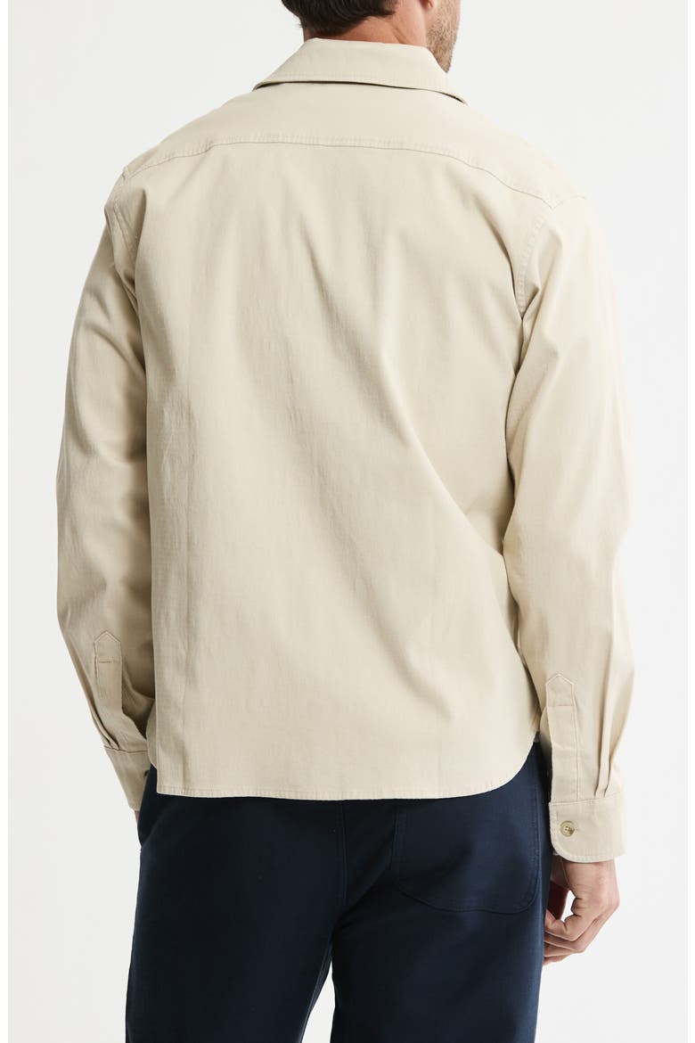 Cotton & Silk Stretch Overshirt, Alternate, color, TAN