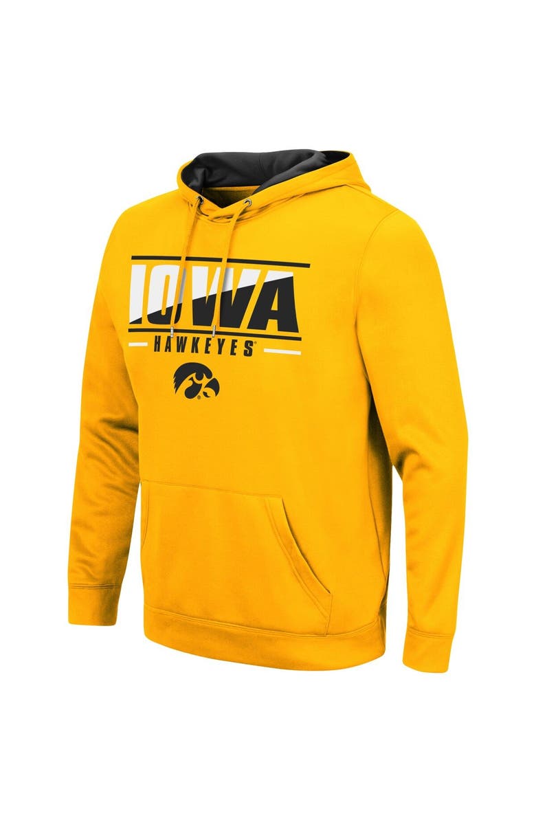 COLOSSEUM Men's Colosseum Gold Iowa Hawkeyes Slash Stack 2.0 Pullover Hoodie, Alternate, color, 