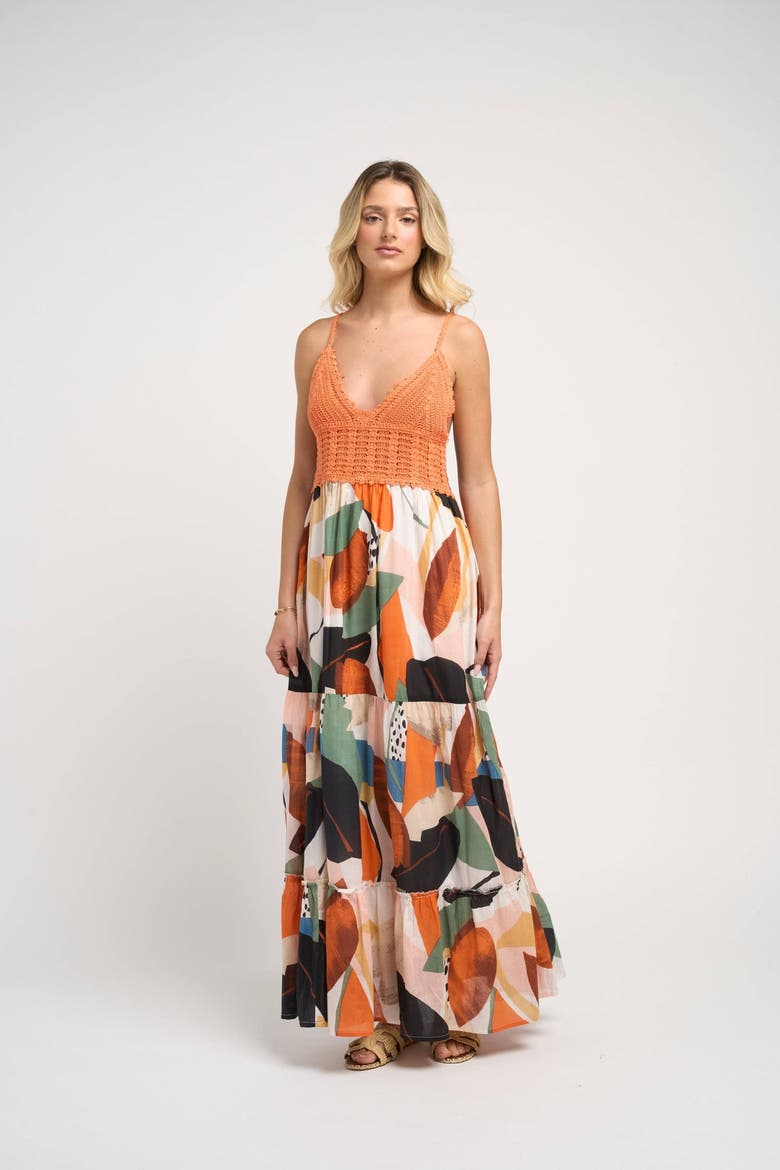 Seneiya Crochet Dress, Alternate, color, Orange