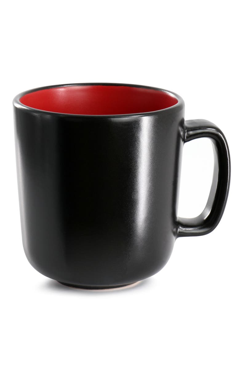 Elama Bacarra 16 Piece Stoneware Dinnerware Set, Alternate, color, Black