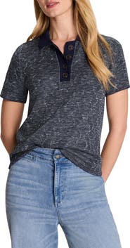 NIC+ZOE Swirl Jacquard Polo Sweater
