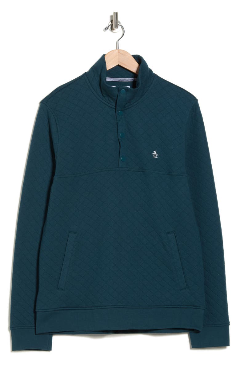 Original Penguin Quilt Stitch Button Half Jacket, Alternate, color, Refelecting Pond