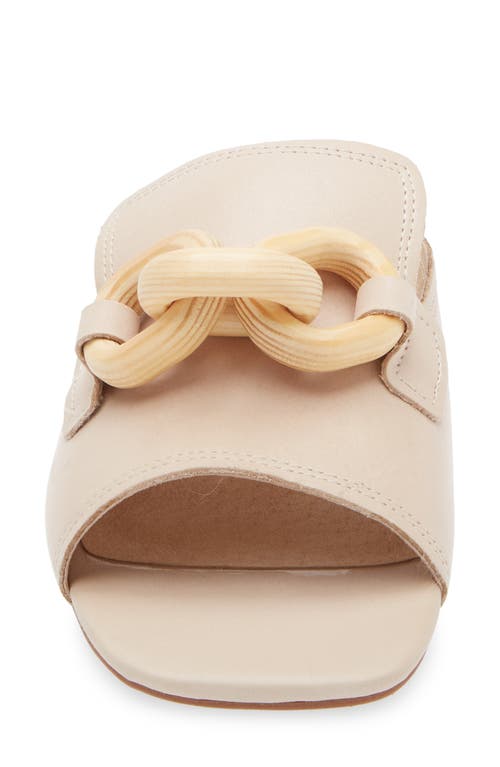 Chocolat Blu Bell Slide Sandal In White Sand Leather