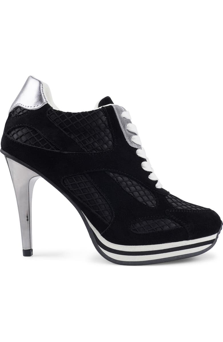 Candie's Lace-Up Platform Pump, Alternate, color, Black Suede
