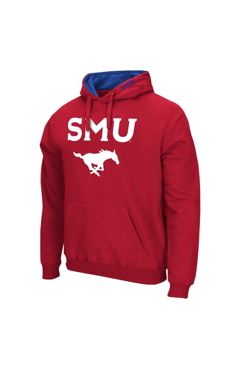 COLOSSEUM Men's Colosseum Red SMU Mustangs Arch & Logo Pullover Hoodie, Alternate, color, Red