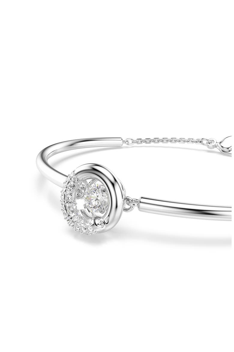 Dextera Dancing Crystal Charm Bangle Bracelet, Alternate, color, WHITE/ SILVER