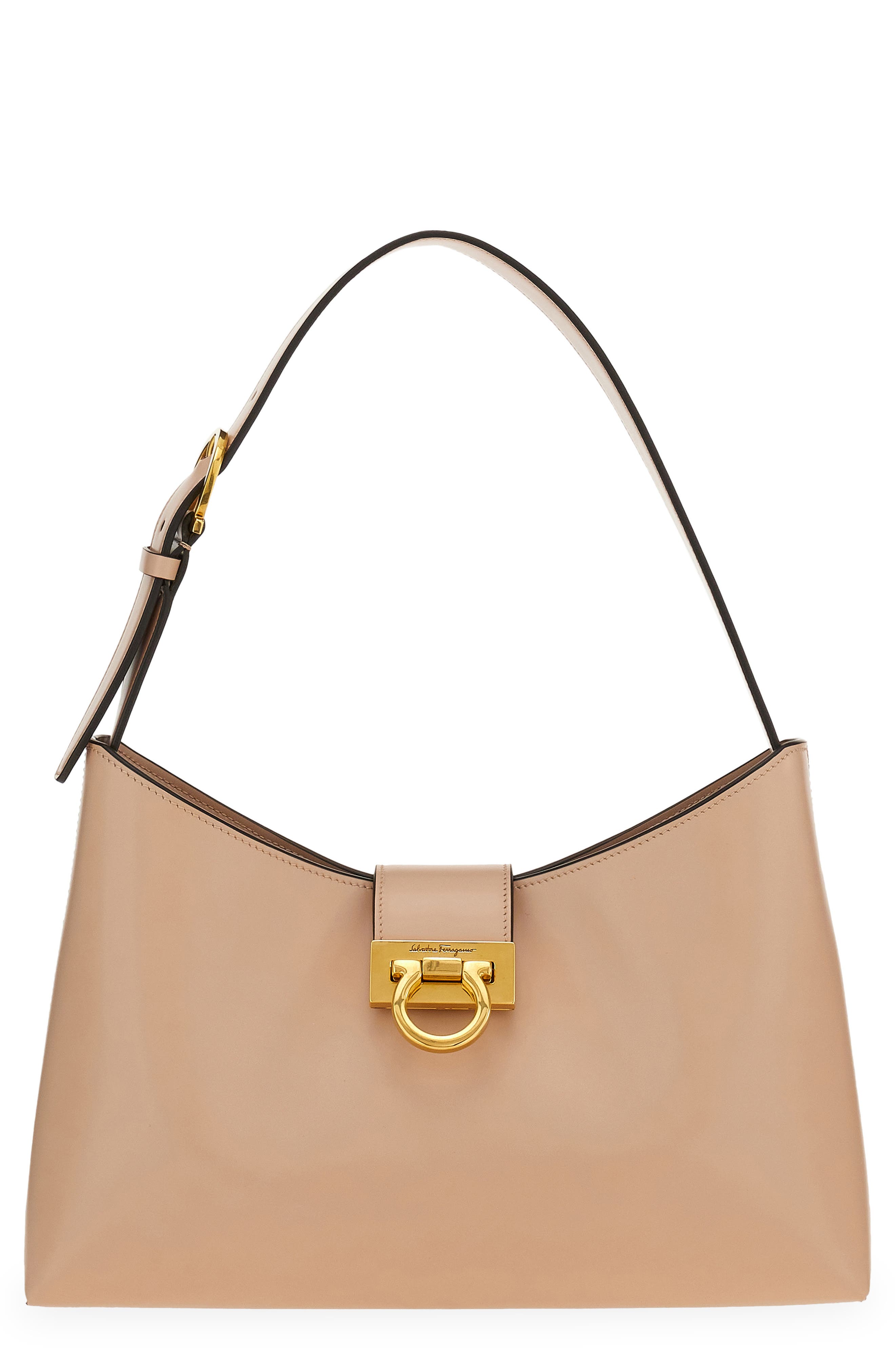 FERRAGAMO Salvatore Ferragamo Trifolio Leather Shoulder Bag, Main, color, 