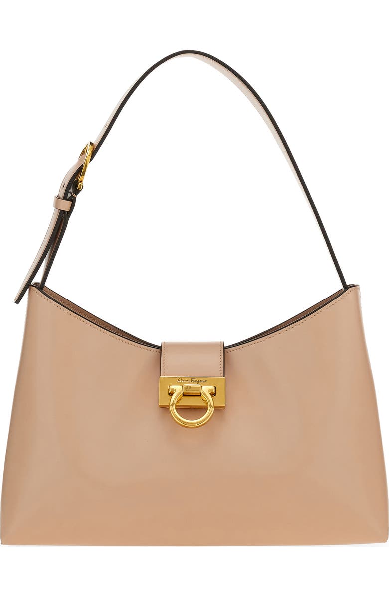 FERRAGAMO Salvatore Ferragamo Trifolio Leather Shoulder Bag, Main, color,