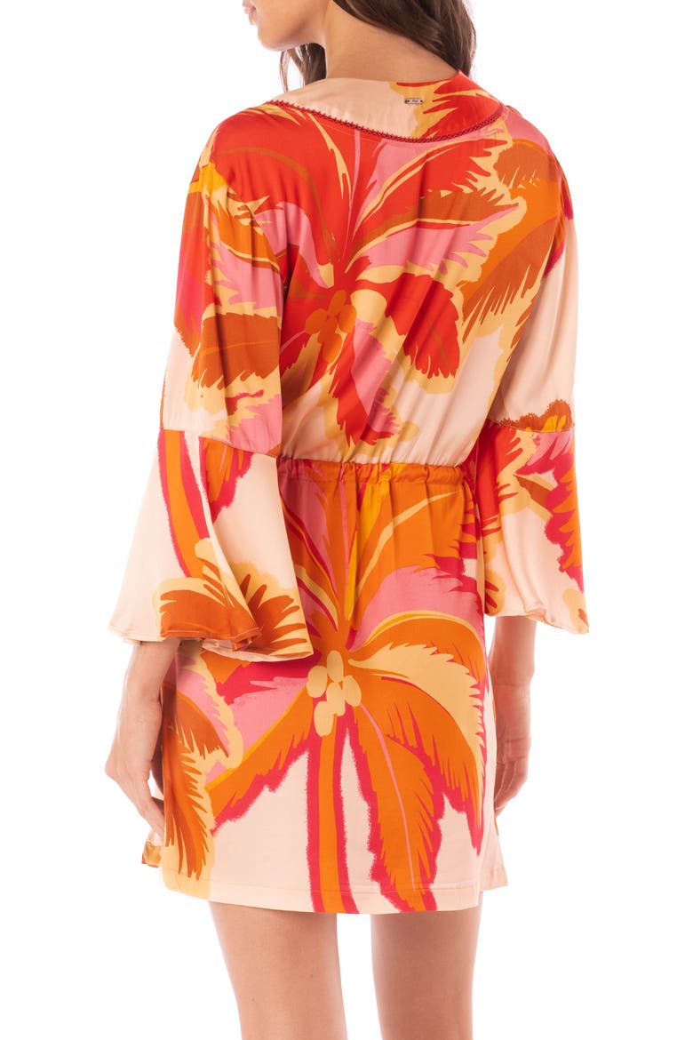Jungle Palms Enjoyable Cover-Up Dress, Alternate, color, PINK