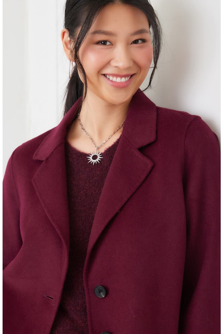 Oversize Brushed Wool Blend Blazer, Alternate, color, EGGPLANT
