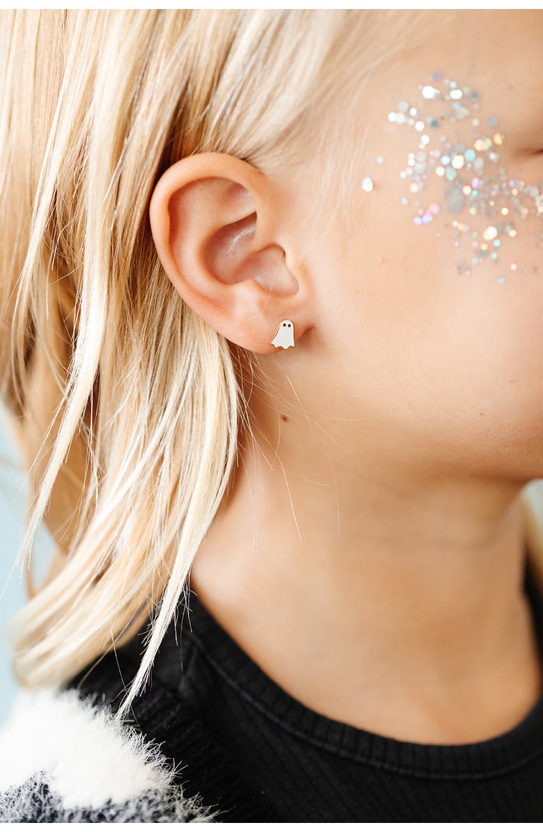 Pip Pop Ghost Stud Earrings, Alternate, color, White