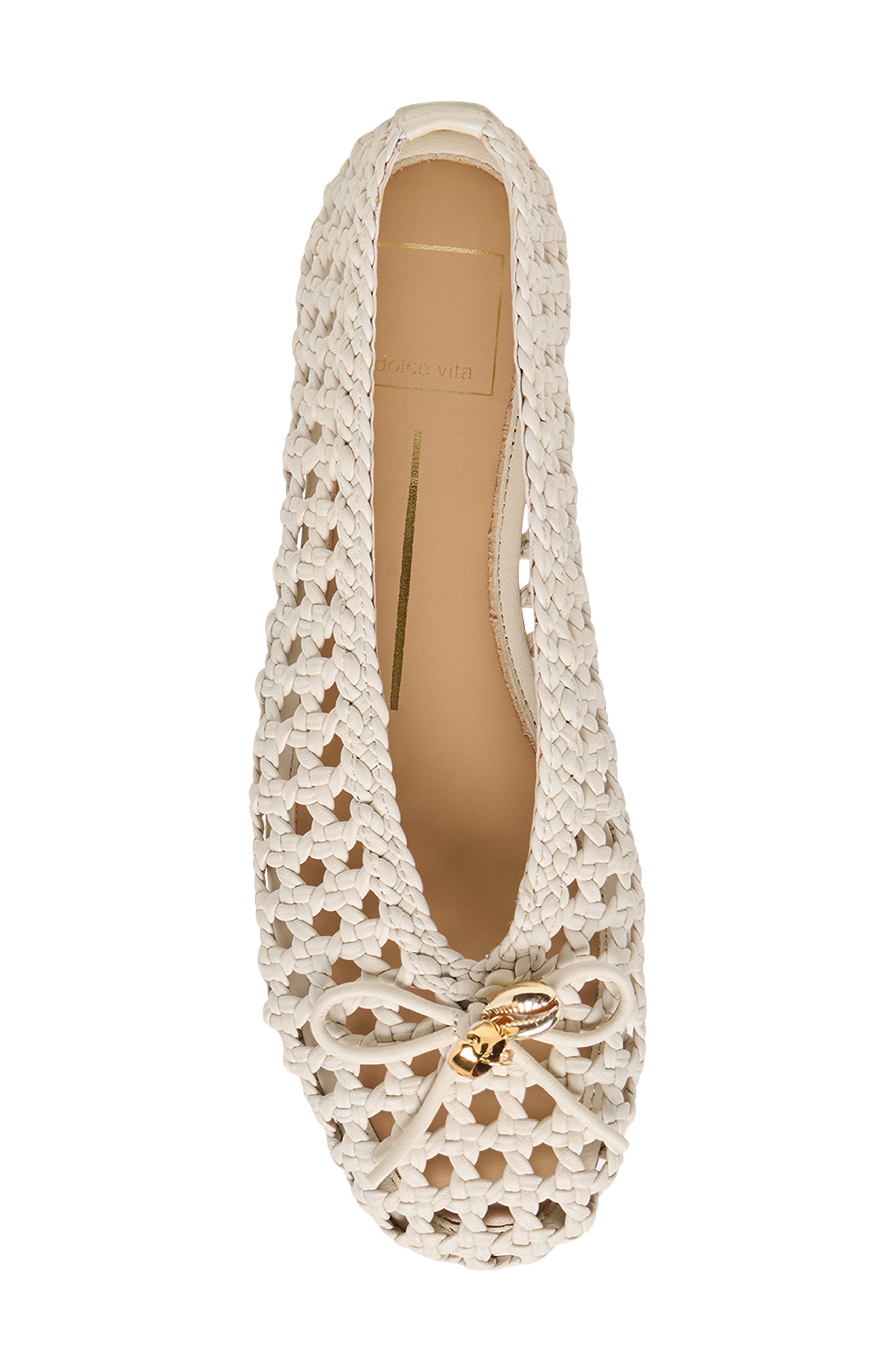 Dolce Vita Cason Woven Ballet Flat, Alternate, color, Ivory Woven Leather