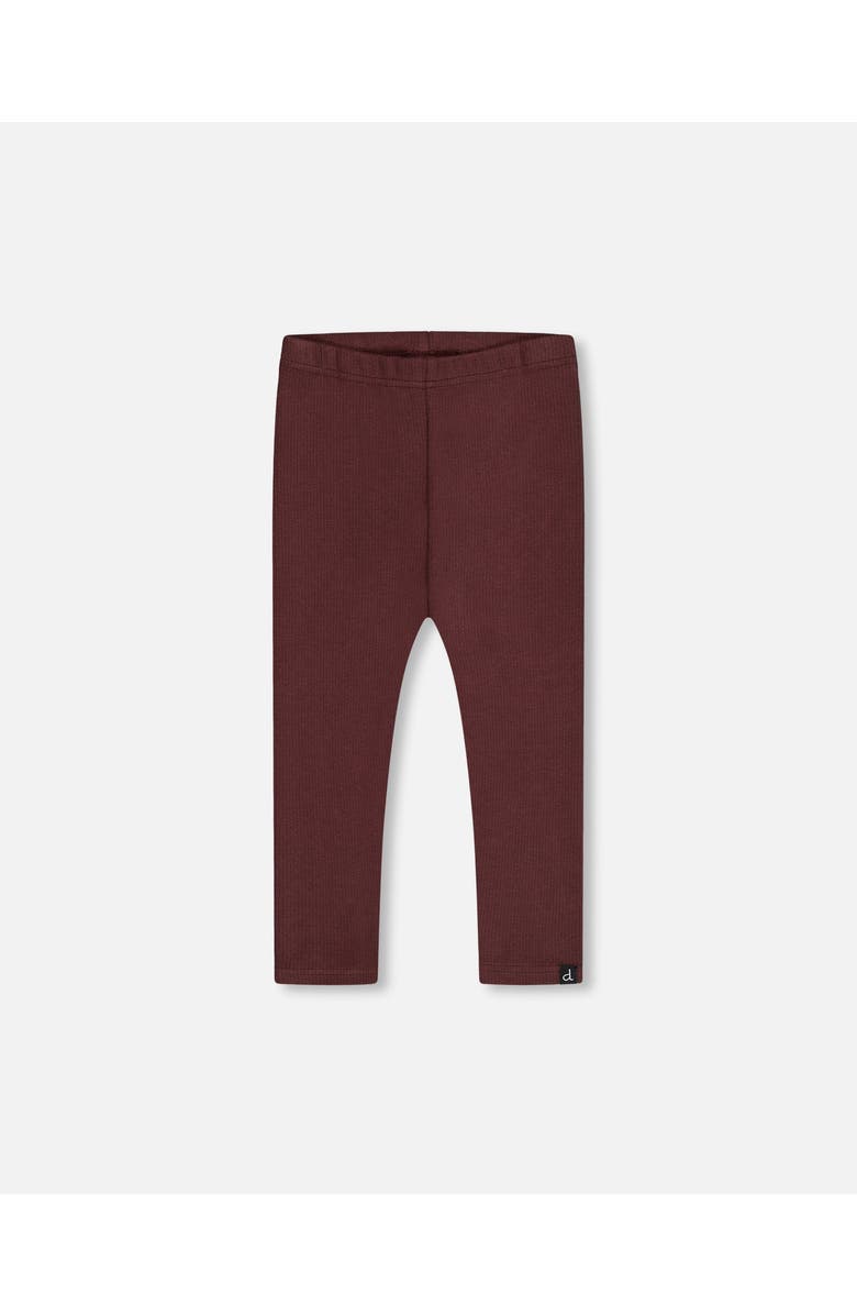Deux par Deux Baby Girl's Rib Leggings Dark Brown, Main, color, 