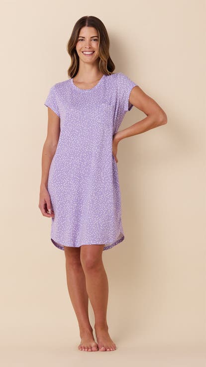 Pima Knit Short Sleeved Sleep Shirt