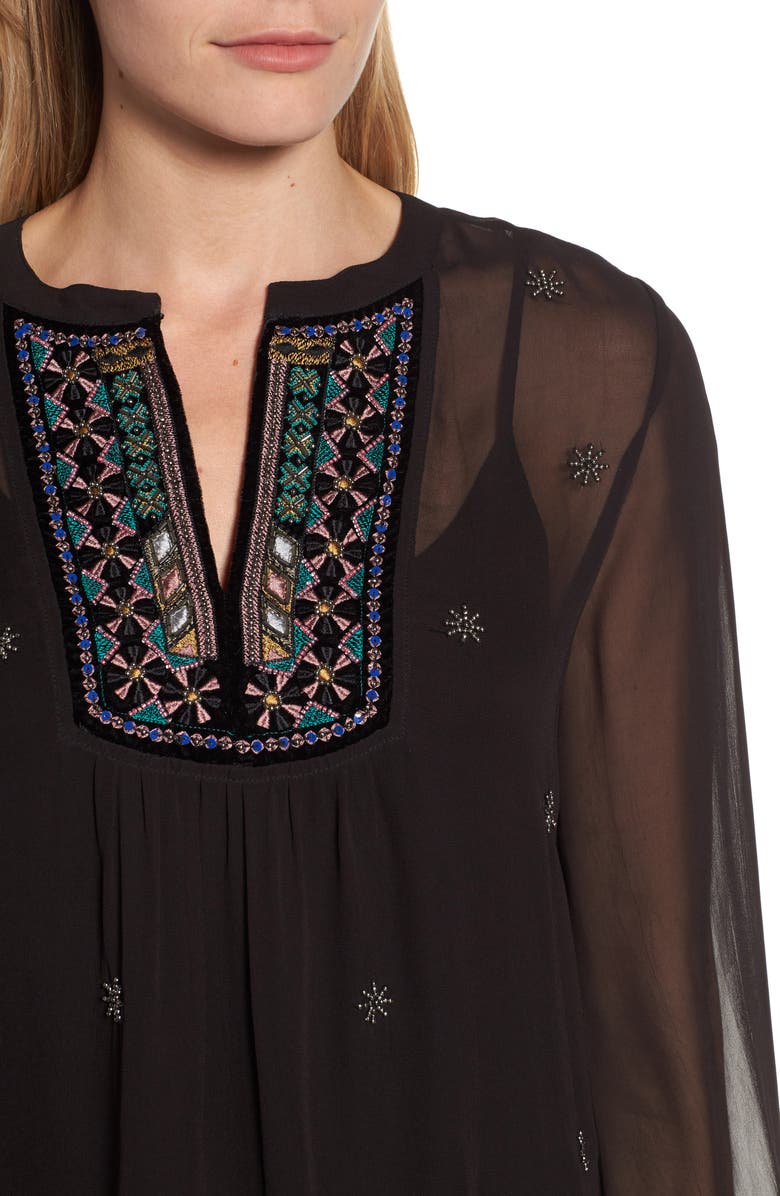 Velvet by Graham & Spencer Beaded Georgette Blouse, Alternate, color, 