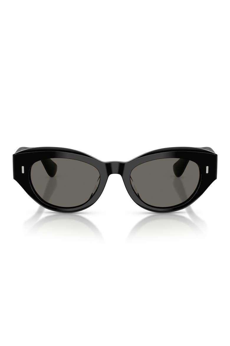 50mm Lerrue Oval Sunglasses, Main, color, BLACK / CARBON GREY