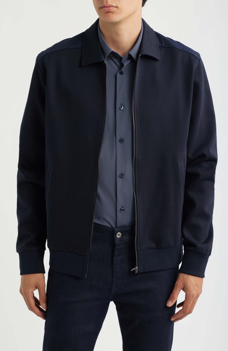BOSS Sigmon Zip Shirt Jacket, Main, color, Dk Bu