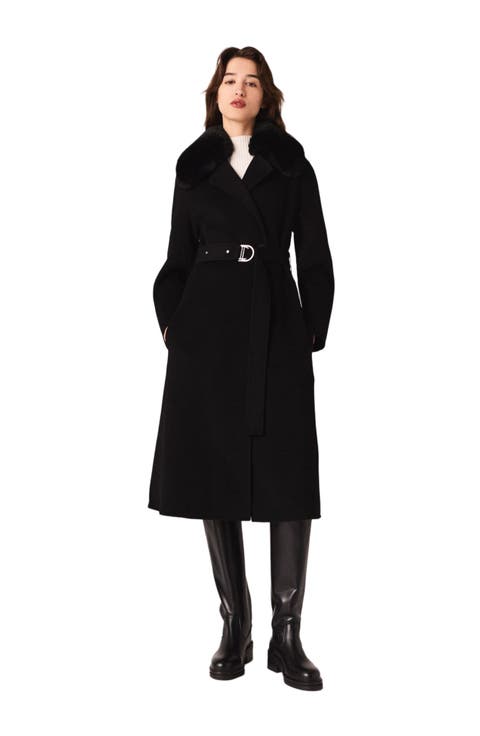 Double-faced coat with removable collar