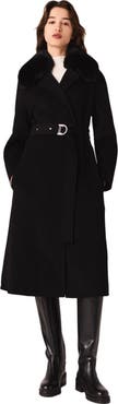 maje Double-faced coat with removable collar