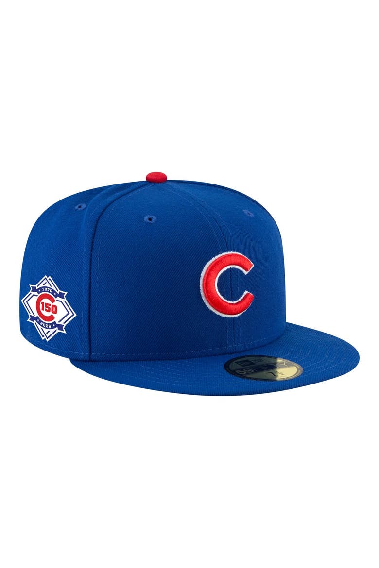 Men's New Era Royal Chicago Cubs 150th Anniversary 59FIFTY Fitted Hat, Main, color, Royal