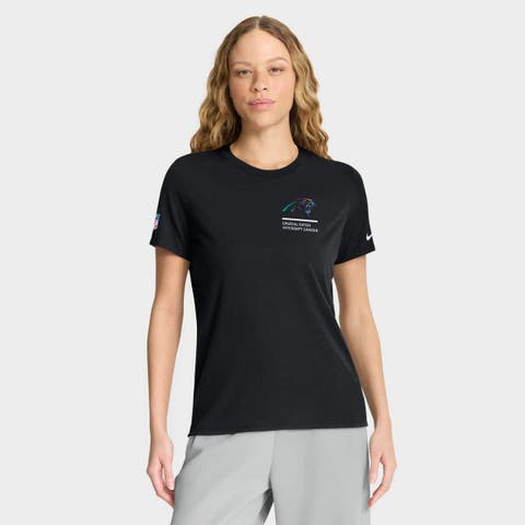Women's Nike Black Carolina Panthers 2025 NFL Crucial Catch Tri-Blend Dri-FIT T-Shirt