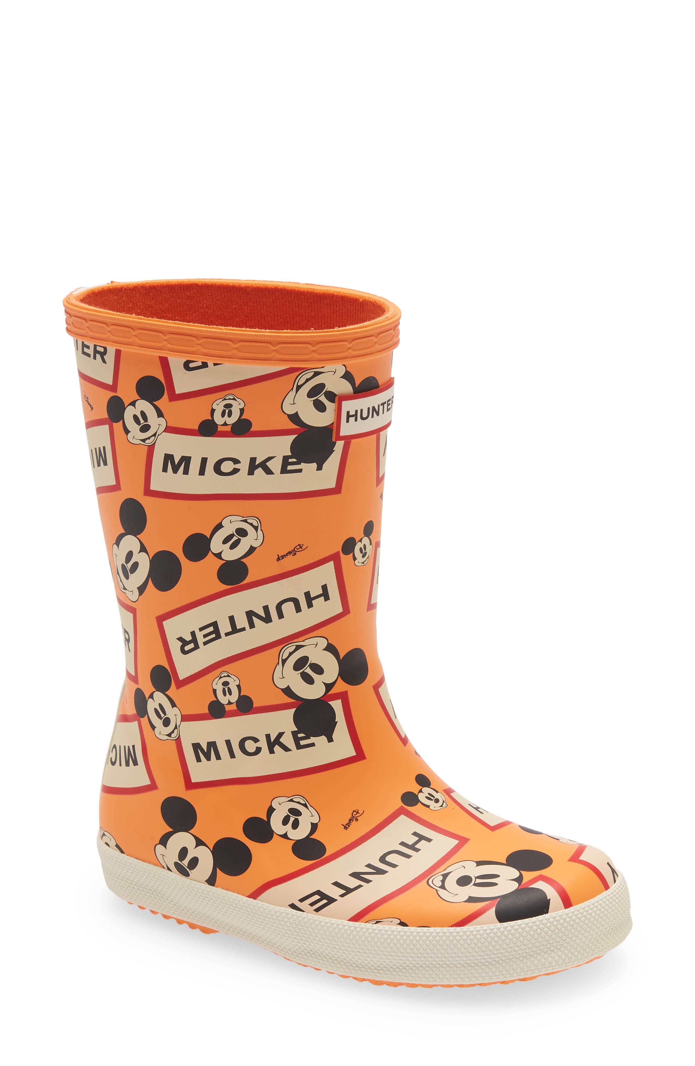 Classic Disney Print Rain Boot, Main, color, AURORA ORANGE