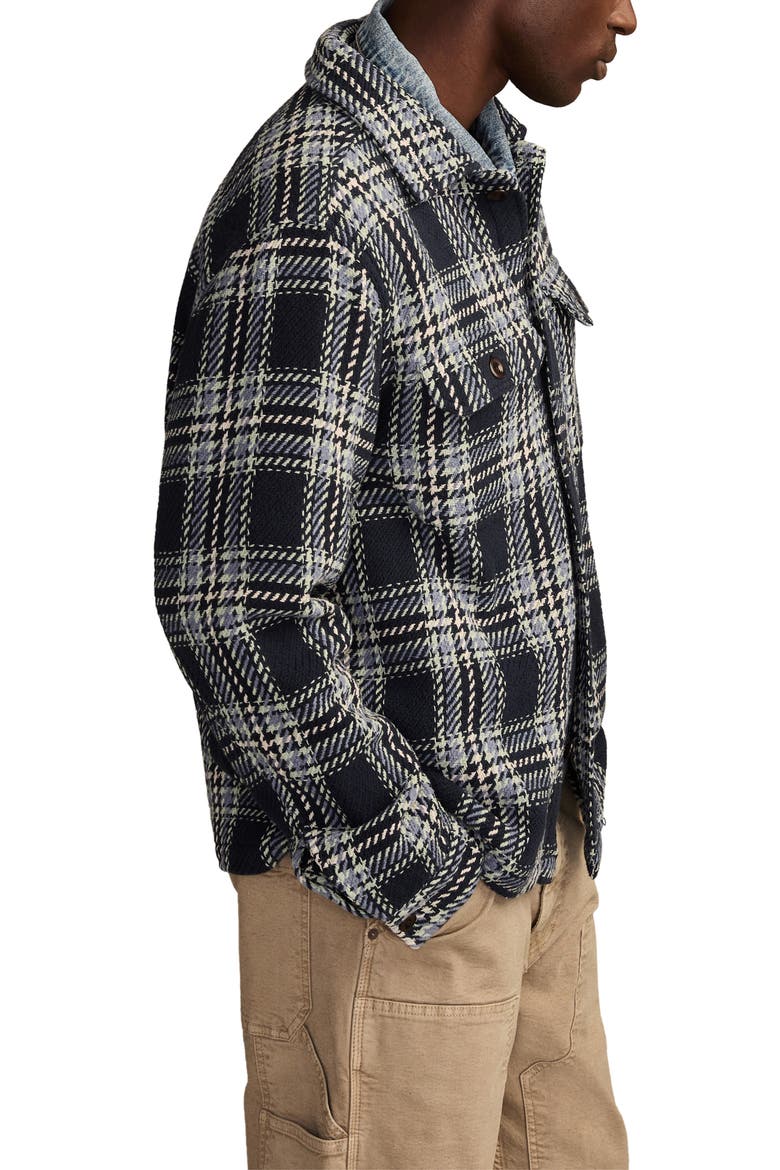 Plaid Twill Shirt Jacket, Alternate, color, NAVY MULTI