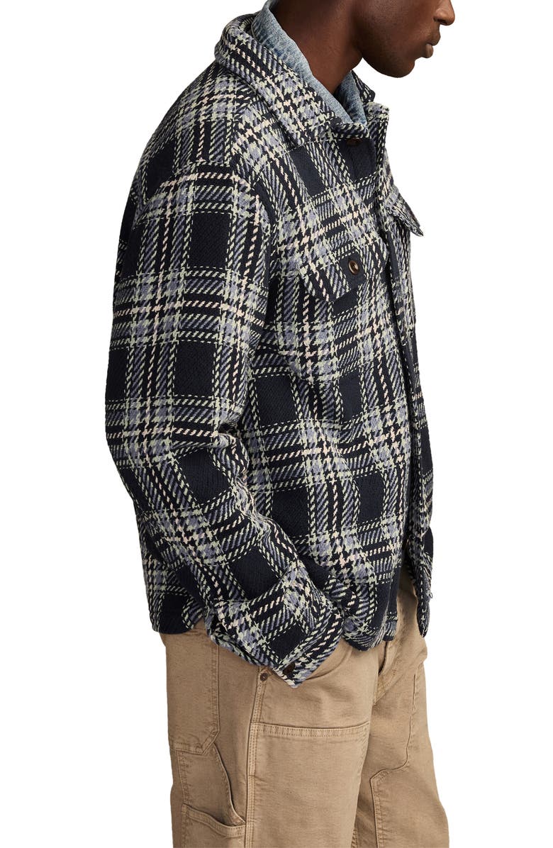 Lucky Brand Plaid Twill Shirt Jacket, Alternate, color, Navy Multi