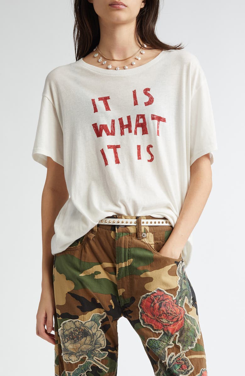 R13 It Is What It Is Cotton & Cashmere Graphic T-Shirt, Main, color, 