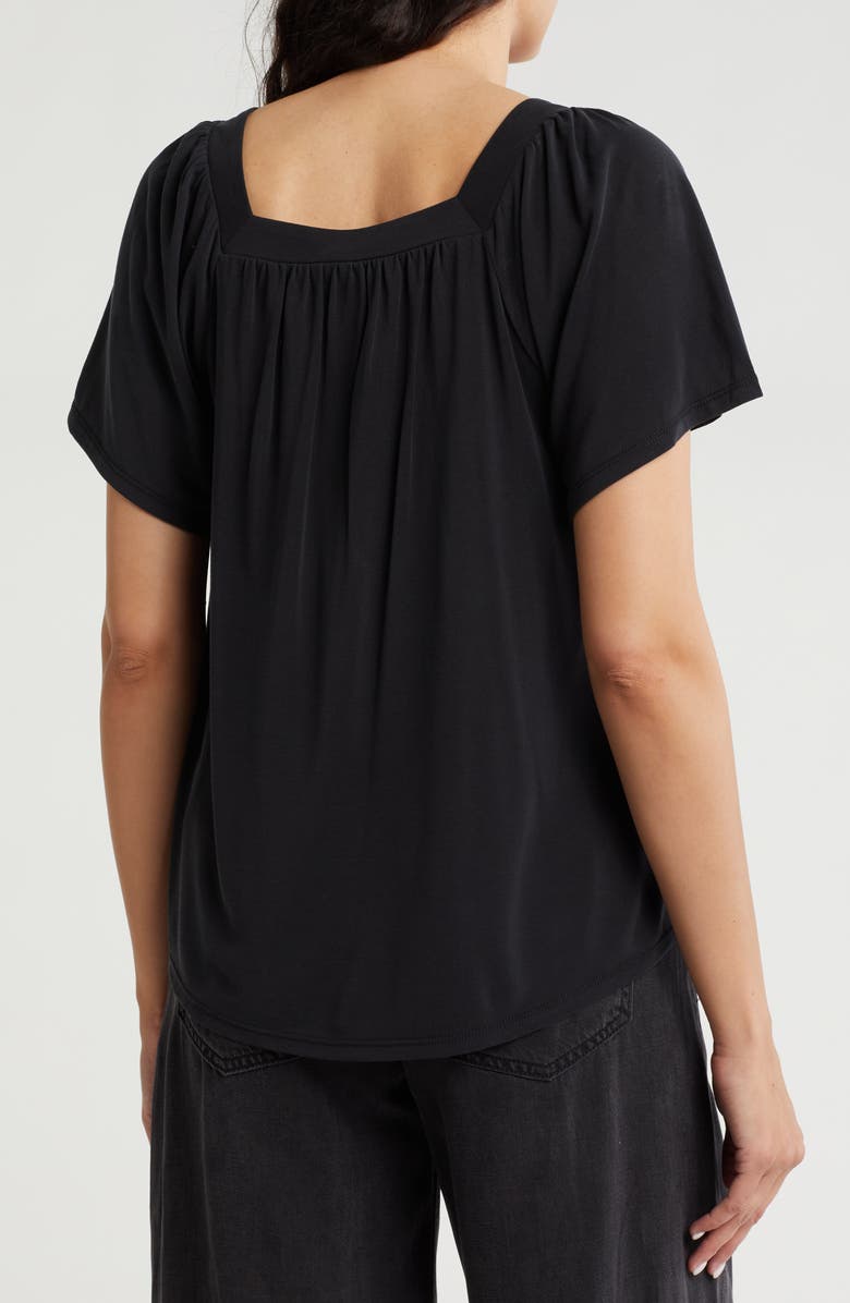 Lucky Brand Square Neck Flutter Sleeve Top, Alternate, color, 