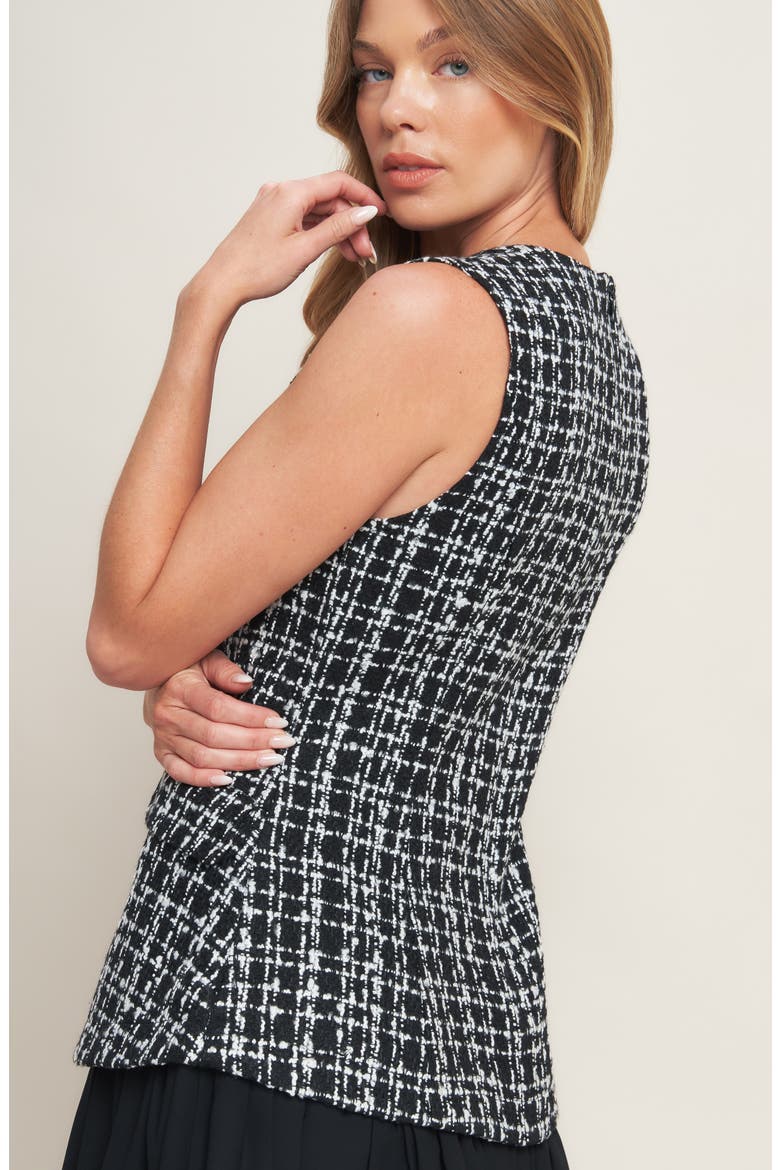 Tweed Minidress, Alternate, color, BLACK