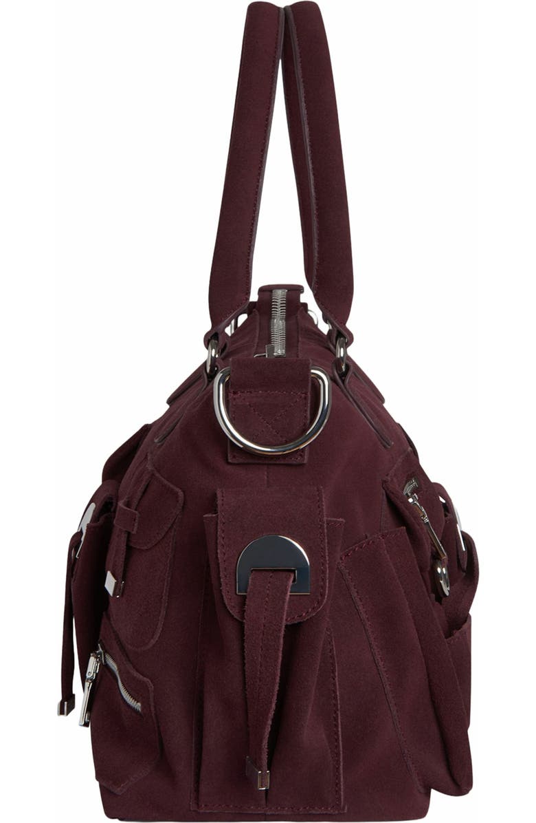 Cynthia Rowley Suede Cargo Pocket Shoulder Bag, Alternate, color, Oxblood