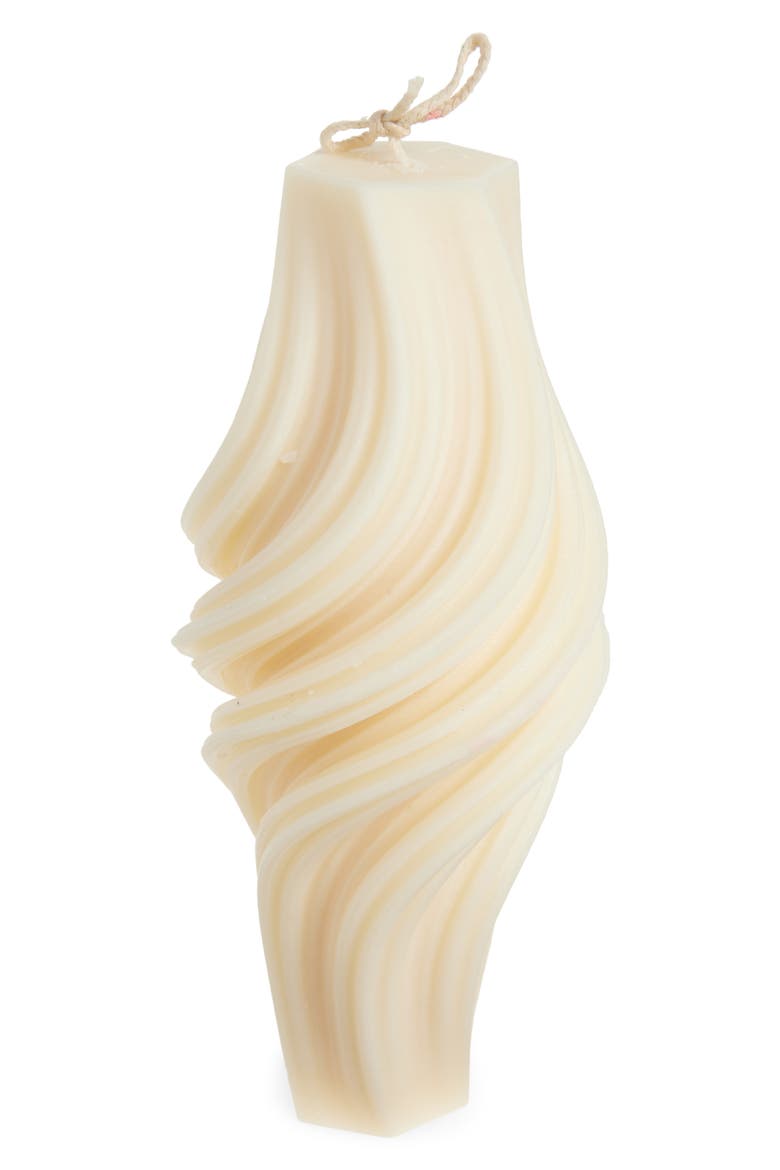 Swirl Cylinder Candle, Main, color, IVORY
