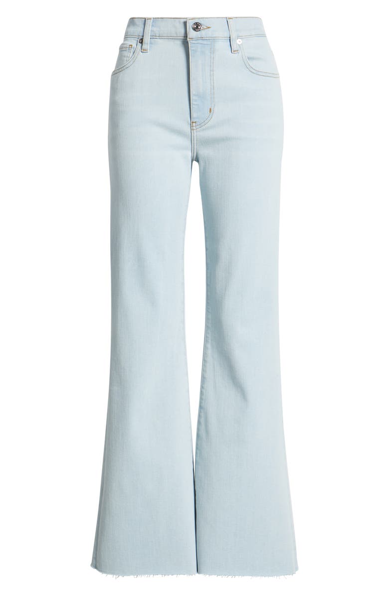 FRAME The Icon Raw Hem Flare Jeans, Alternate, color, Feather Raw After